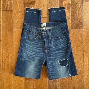 J. Crew Women's Dark Blue Distressed Skinny Jeans